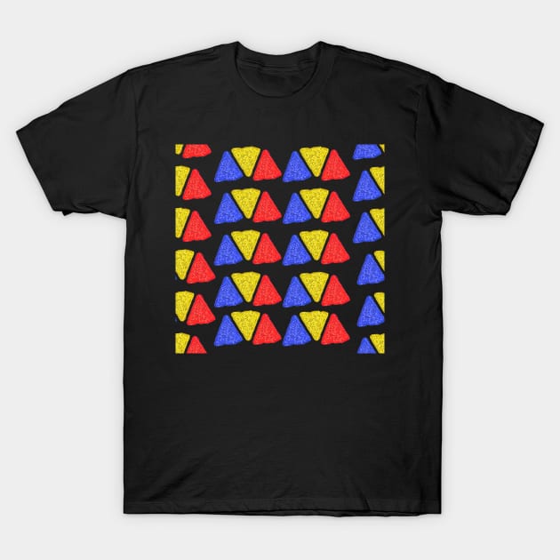 National Tortilla Chip Day Colorful Corn Chips Pattern T-Shirt by BubbleMench